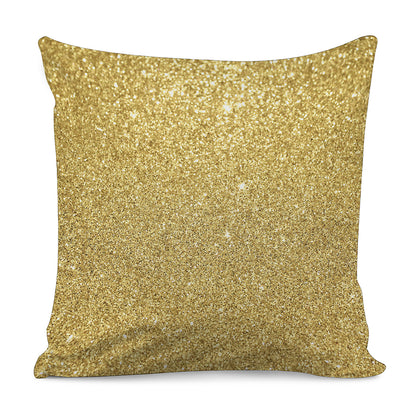 Gold Glitter Artwork Print (NOT Real Glitter) Pillow Cover