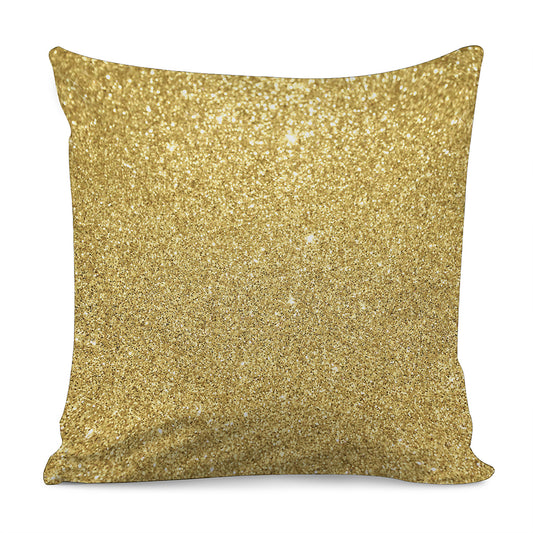 Gold Glitter Artwork Print (NOT Real Glitter) Pillow Cover