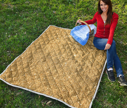 Gold Glitter Artwork Print (NOT Real Glitter) Quilt