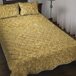 Gold Glitter Artwork Print (NOT Real Glitter) Quilt Bed Set