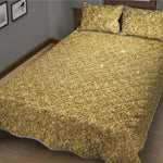 Gold Glitter Artwork Print (NOT Real Glitter) Quilt Bed Set