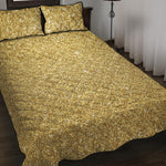 Gold Glitter Artwork Print (NOT Real Glitter) Quilt Bed Set