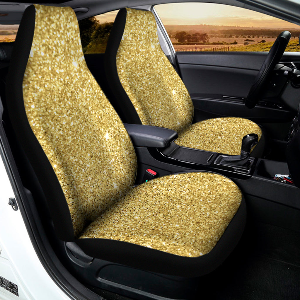 Gold Glitter Artwork Print (NOT Real Glitter) Universal Fit Car Seat Covers