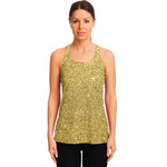 Gold Glitter Artwork Print (NOT Real Glitter) Women's Racerback Tank Top