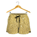Gold (NOT Real) Glitter Print Women's Shorts