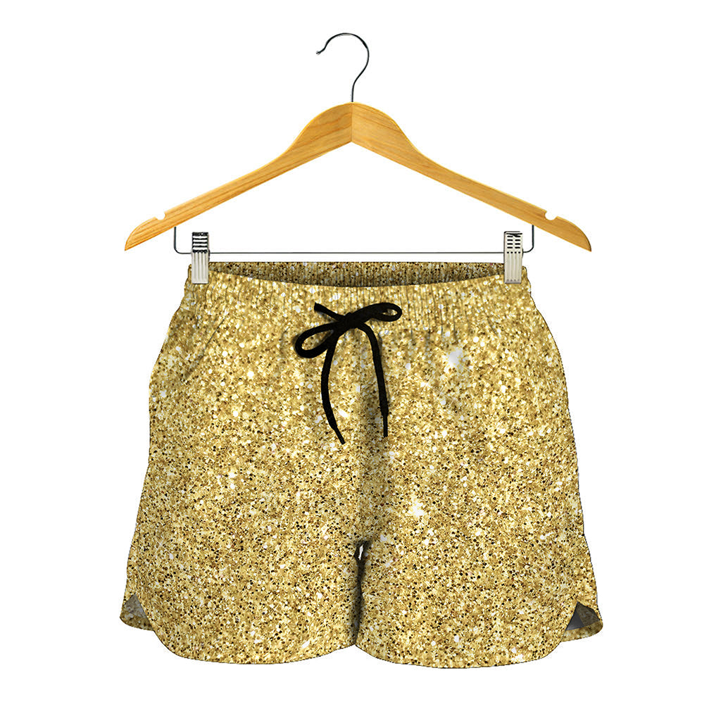 Gold Glitter Artwork Print (NOT Real Glitter) Women's Shorts