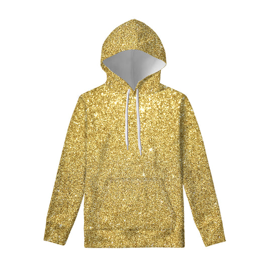 Gold Glitter Artwork Print Pullover Hoodie
