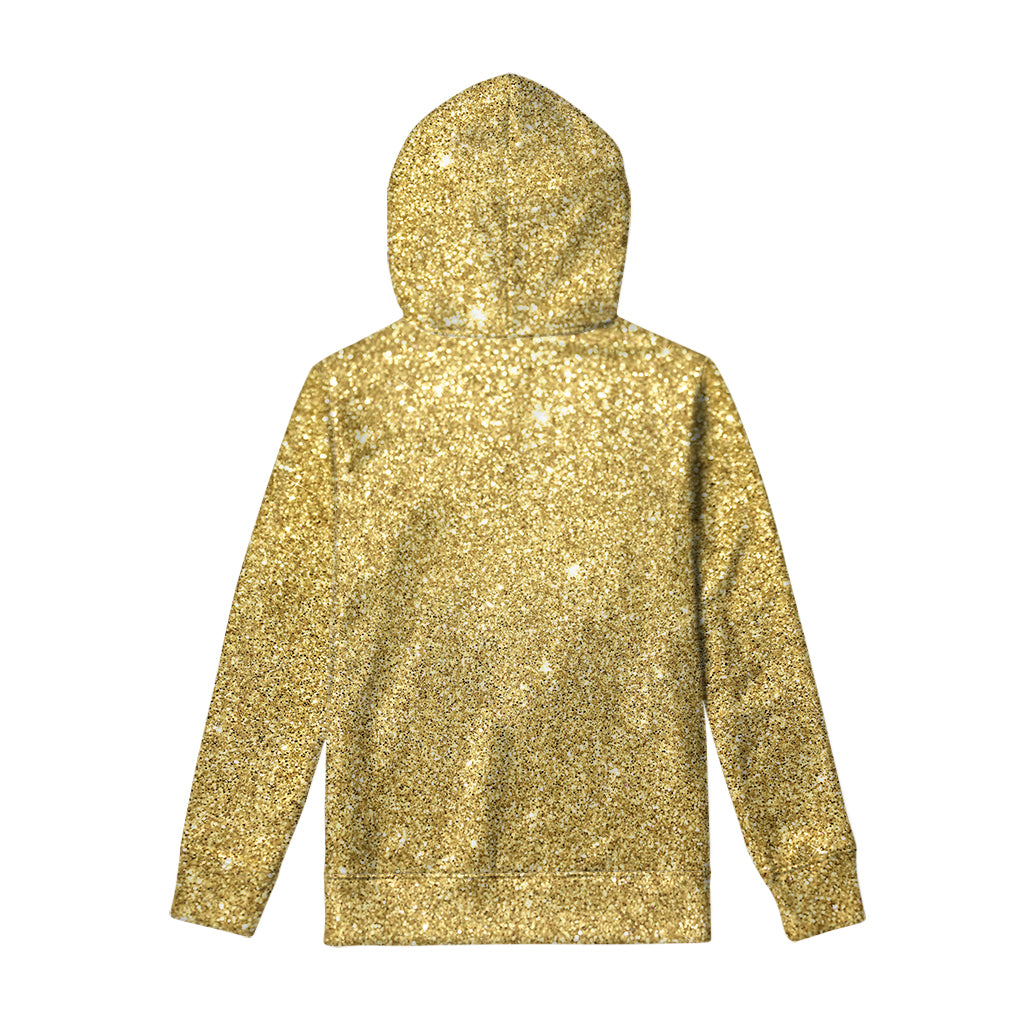 Gold Glitter Artwork Print Pullover Hoodie
