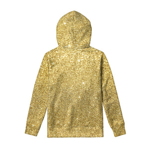 Gold Glitter Artwork Print Pullover Hoodie