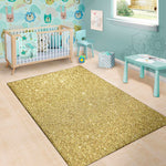 Gold Glitter Texture Print Area Rug