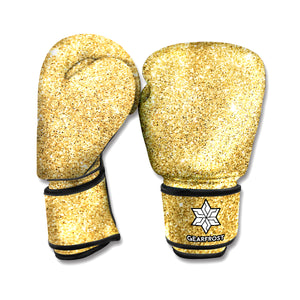 Gold Glitter Texture Print Boxing Gloves