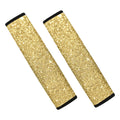 Gold (NOT Real) Glitter Print Car Seat Belt Covers