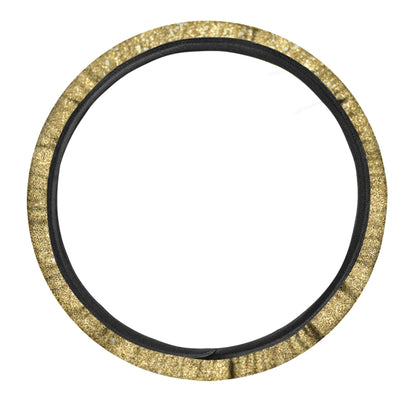 Gold Glitter Texture Print Car Steering Wheel Cover