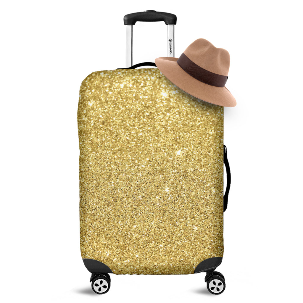 Gold Glitter Texture Print Luggage Cover