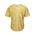 Gold (NOT Real) Glitter Print Men's Baseball Jersey