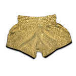 Gold Glitter Texture Print Muay Thai Boxing Shorts