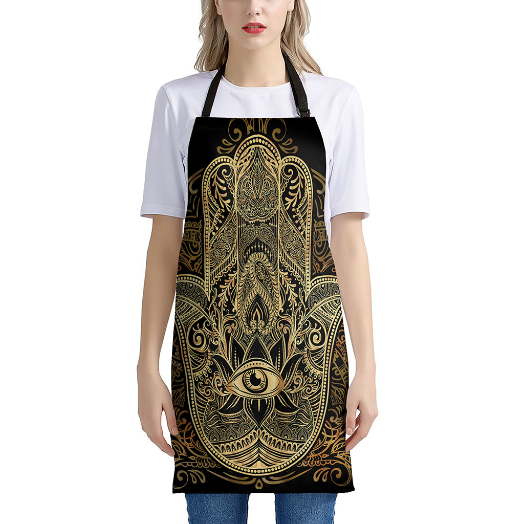 Gold Hamsa Hand Print Apron