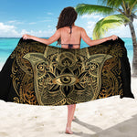 Gold Hamsa Hand Print Beach Sarong Wrap