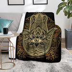 Gold Hamsa Hand Print Blanket