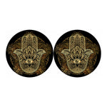 Gold Hamsa Hand Print Car Coasters