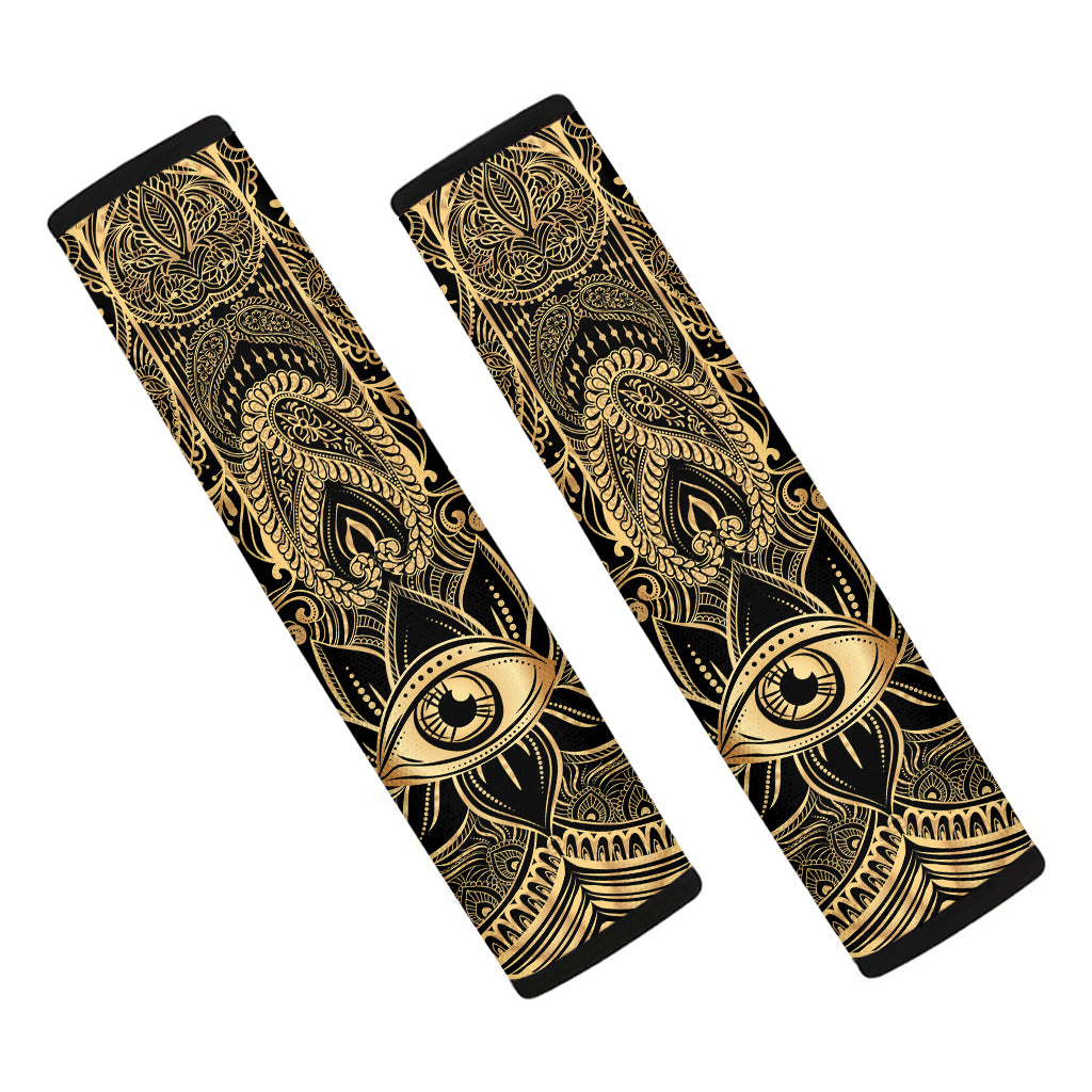 Gold Hamsa Hand Print Car Seat Belt Covers