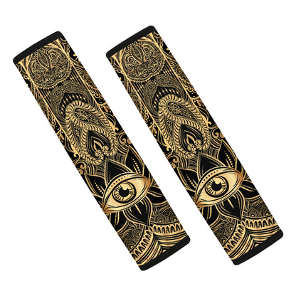 Gold Hamsa Hand Print Car Seat Belt Covers