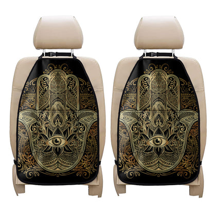 Gold Hamsa Hand Print Car Seat Organizers