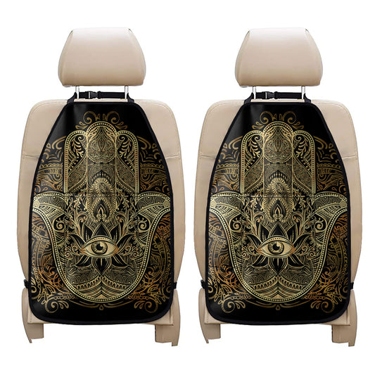 Gold Hamsa Hand Print Car Seat Organizers