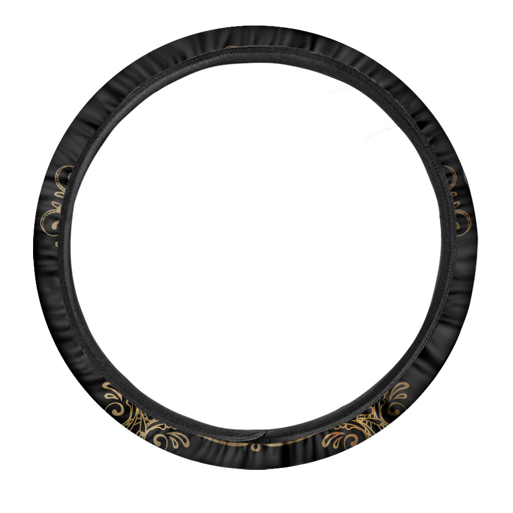 Gold Hamsa Hand Print Car Steering Wheel Cover
