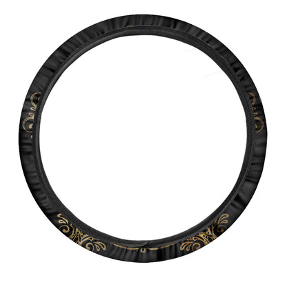 Gold Hamsa Hand Print Car Steering Wheel Cover