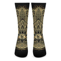 Gold Hamsa Hand Print Crew Socks
