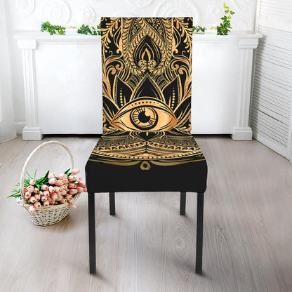 Gold Hamsa Hand Print Dining Chair Slipcover