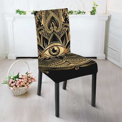 Gold Hamsa Hand Print Dining Chair Slipcover