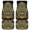 Gold Hamsa Hand Print Front and Back Car Floor Mats