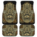 Gold Hamsa Hand Print Front and Back Car Floor Mats
