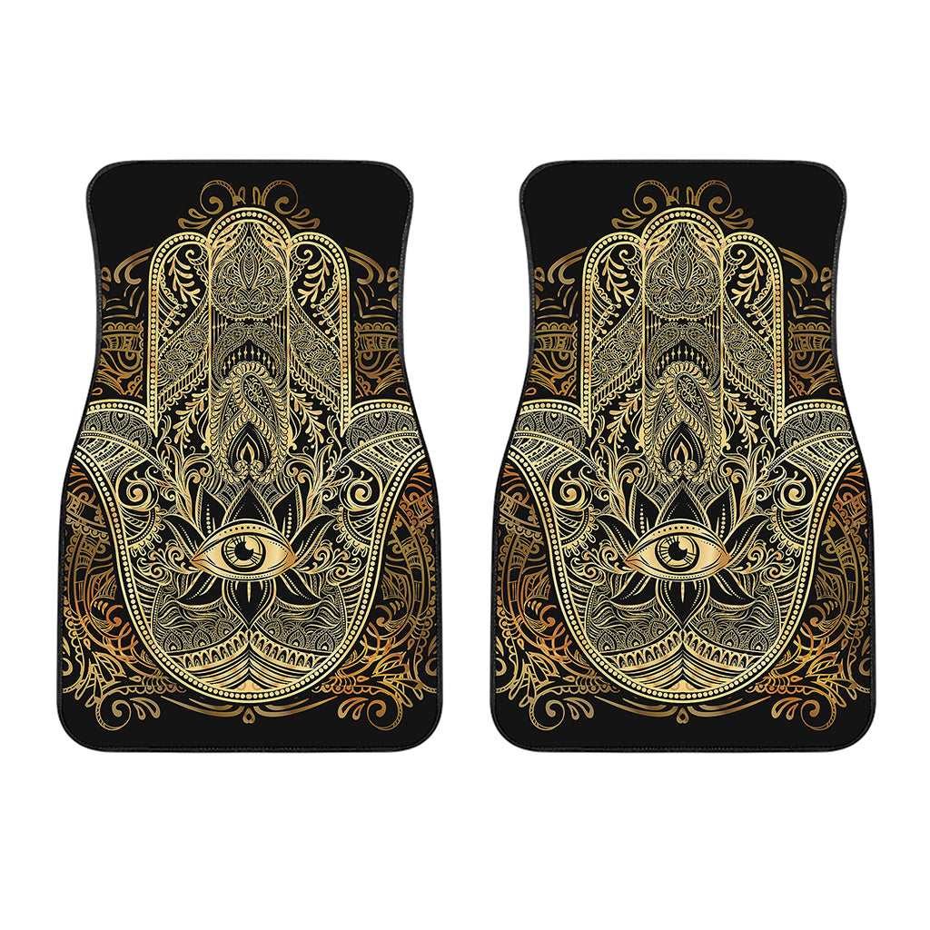 Gold Hamsa Hand Print Front Car Floor Mats