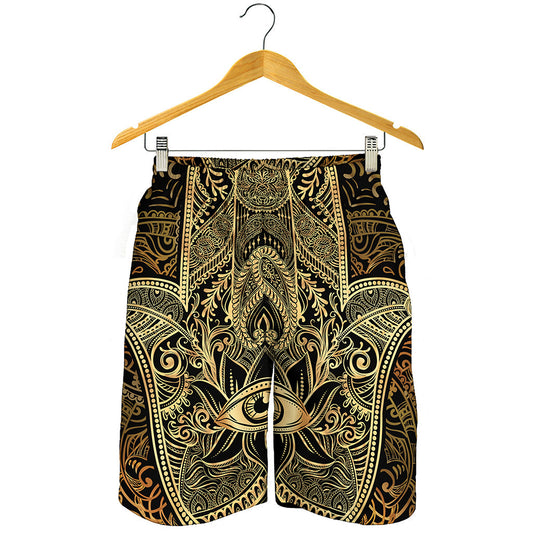 Gold Hamsa Hand Print Men's Shorts