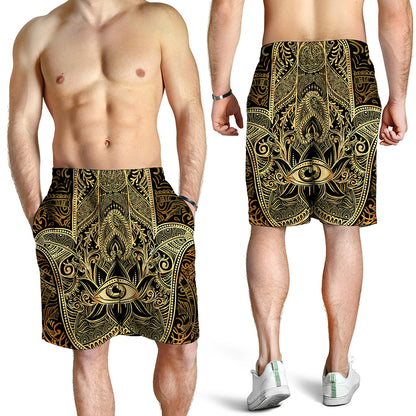 Gold Hamsa Hand Print Men's Shorts
