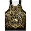 Gold Hamsa Hand Print Men's Tank Top