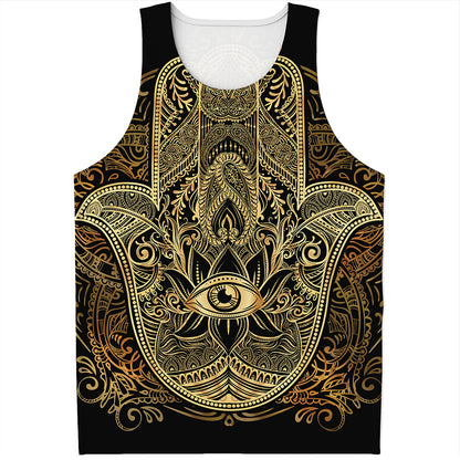Gold Hamsa Hand Print Men's Tank Top