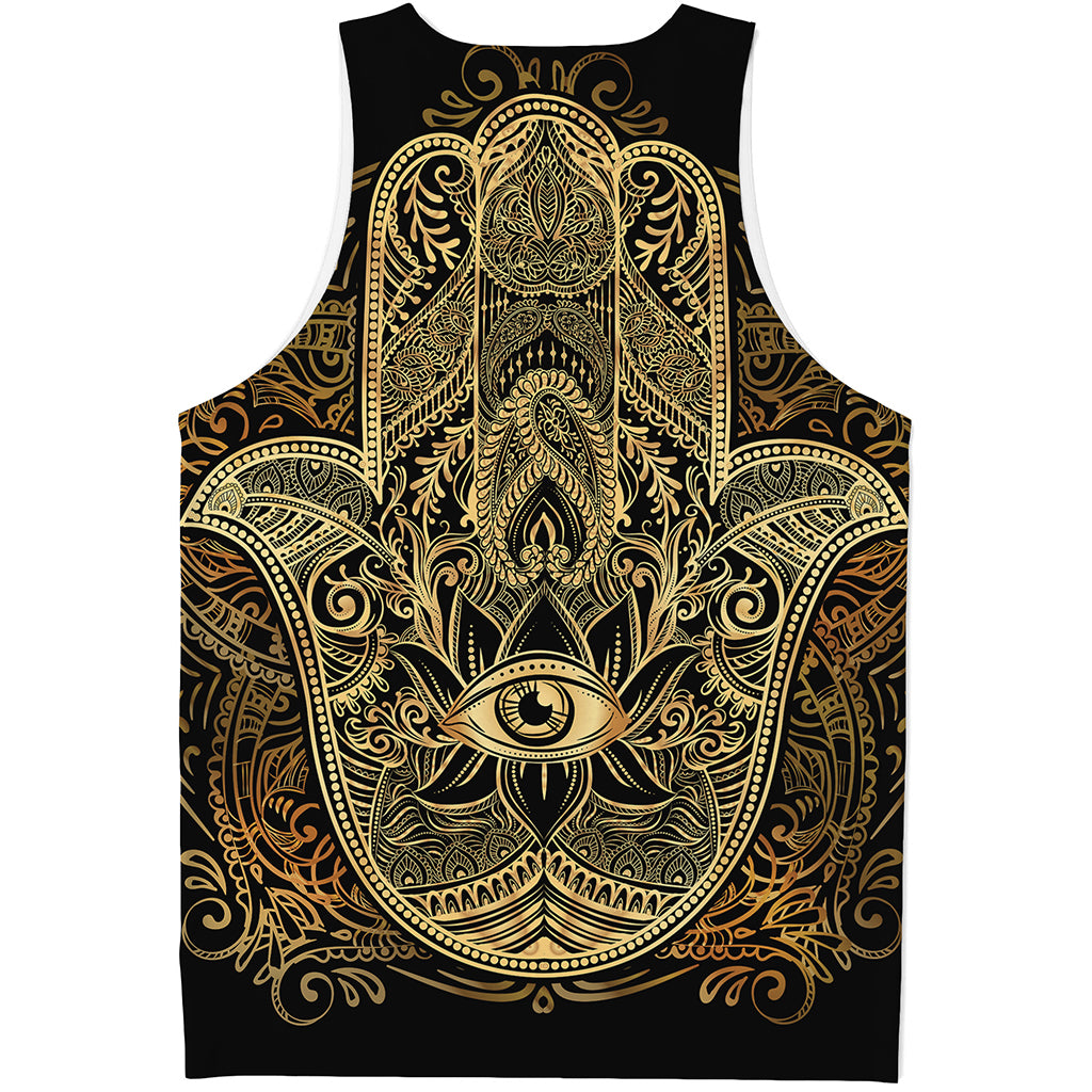 Gold Hamsa Hand Print Men's Tank Top