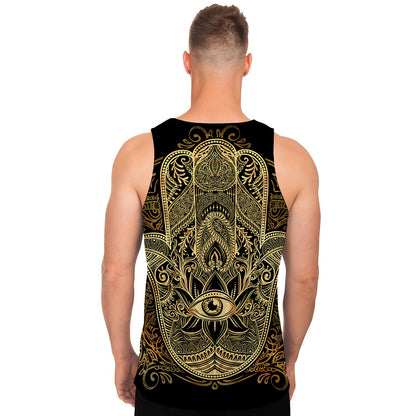 Gold Hamsa Hand Print Men's Tank Top