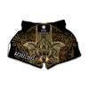 Gold Hamsa Hand Print Muay Thai Boxing Shorts