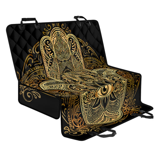 Gold Hamsa Hand Print Pet Car Back Seat Cover