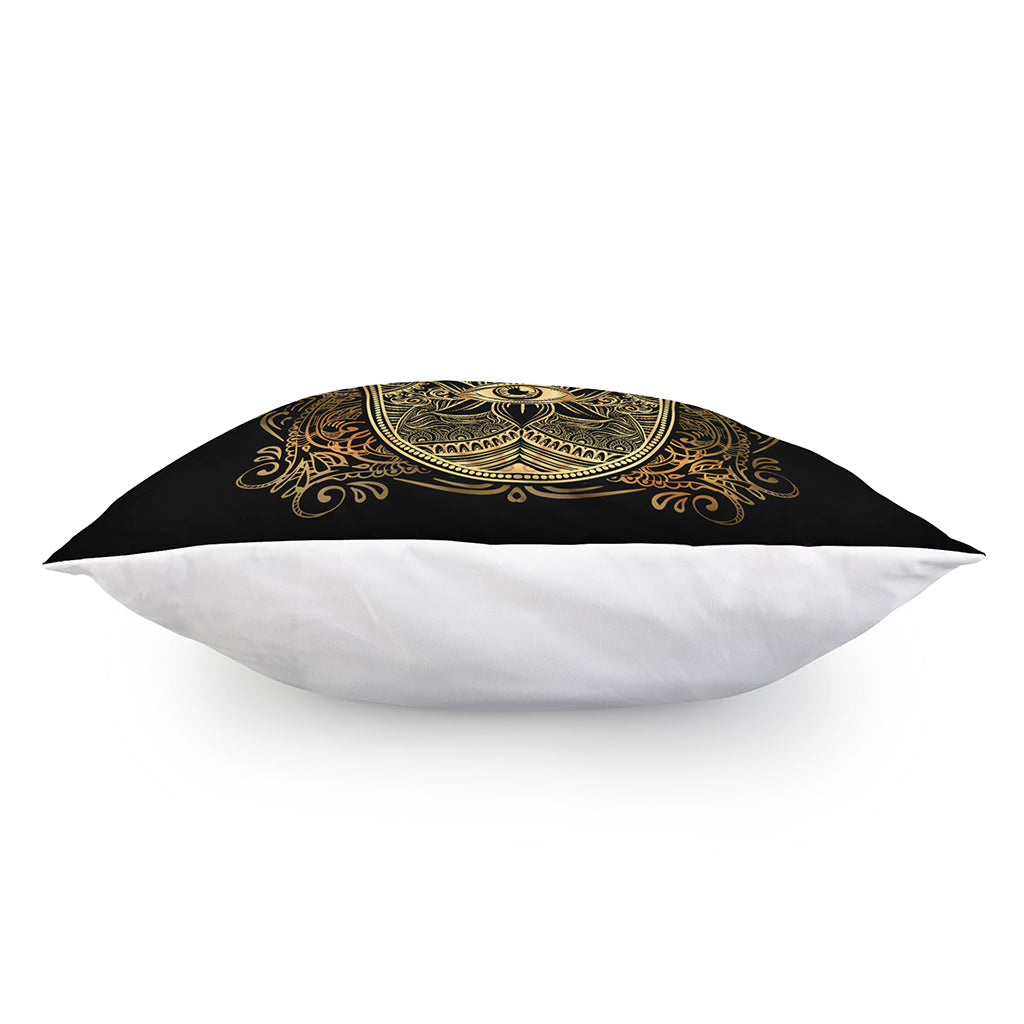 Gold Hamsa Hand Print Pillow Cover
