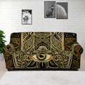 Gold Hamsa Hand Print Sofa Cover