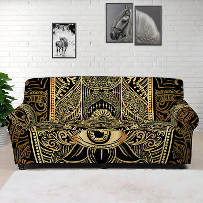 Gold Hamsa Hand Print Sofa Cover