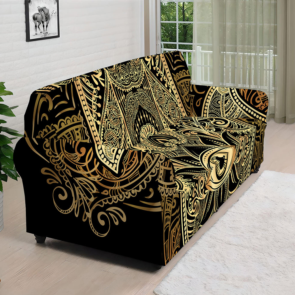 Gold Hamsa Hand Print Sofa Cover