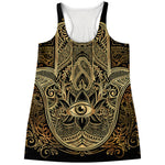 Gold Hamsa Hand Print Women's Racerback Tank Top