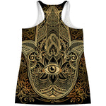 Gold Hamsa Hand Print Women's Racerback Tank Top